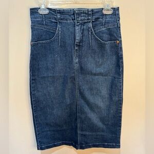 Anthropologie Pilcro Denim Midi Pencil Skirt Sz 10P